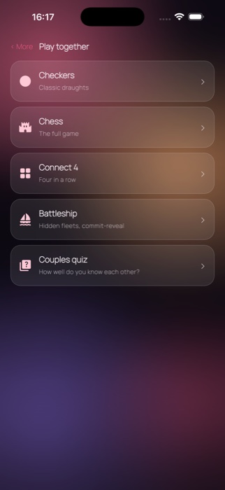Play together — chess, checkers, Connect Four and more